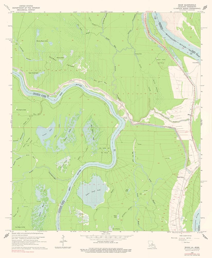 Shaw Mississippi Quad - USGS 1965