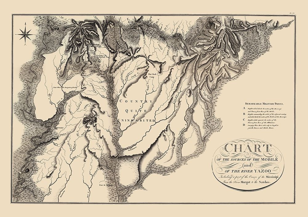 Mobile Yazoo River Source - Collot 1796