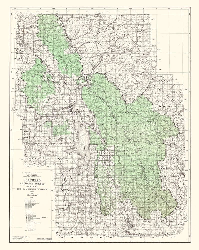 Flathead National Forest Montana - USGS 1948