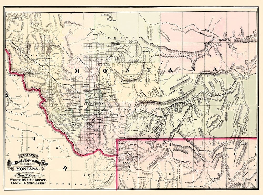Montana Territory - Cram 1875
