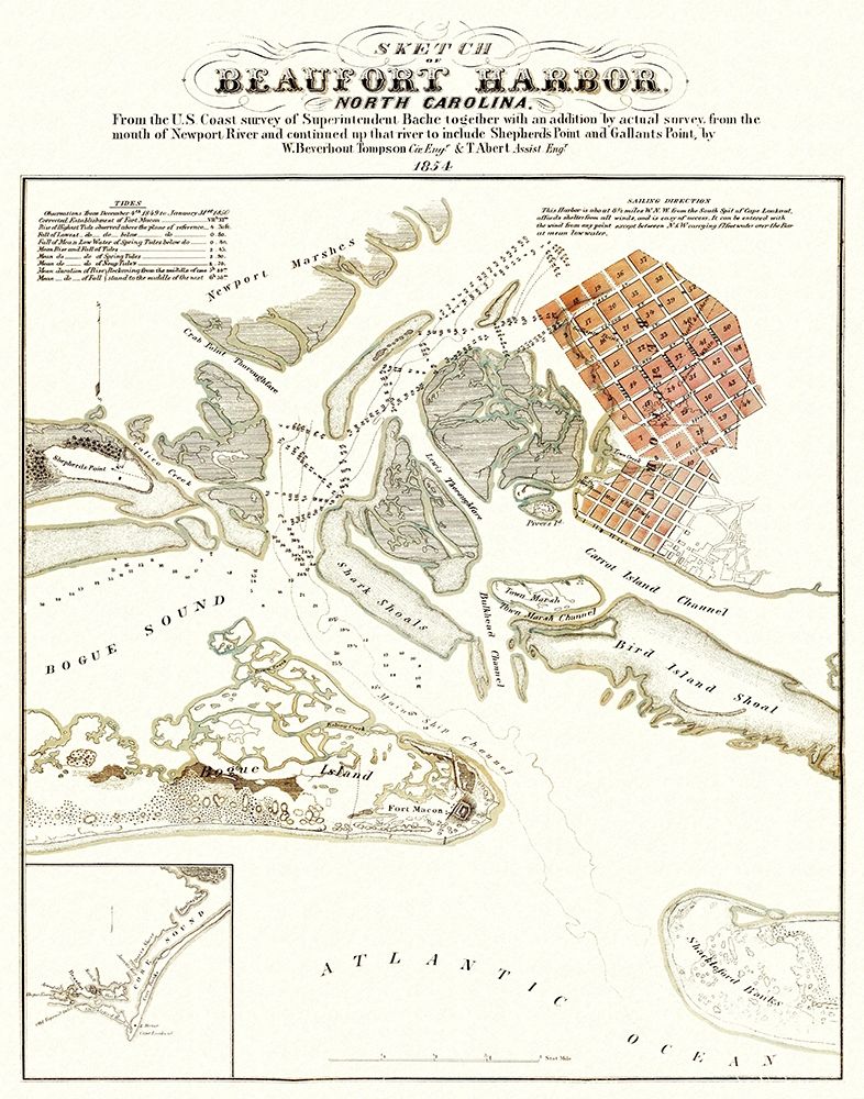 Beaufort Harbor  North Carolina - Tompson 1854