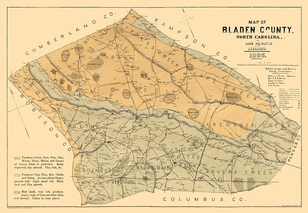 Bladen County North Carolina - Mc Duffie 1885