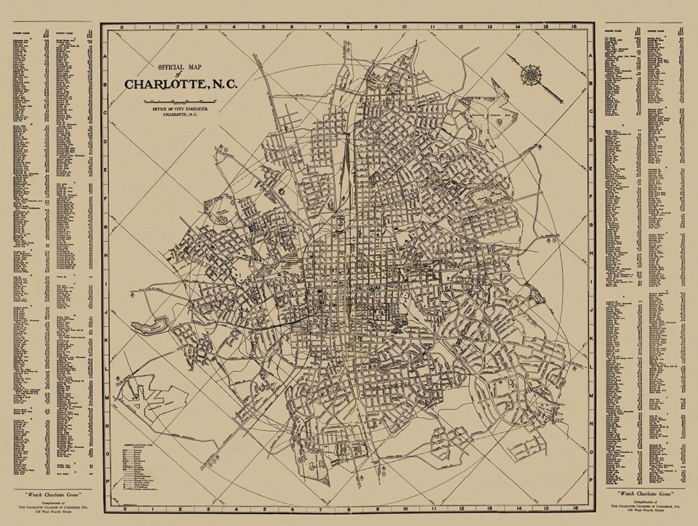 Charlotte, Street Guide North Carolina - 1935