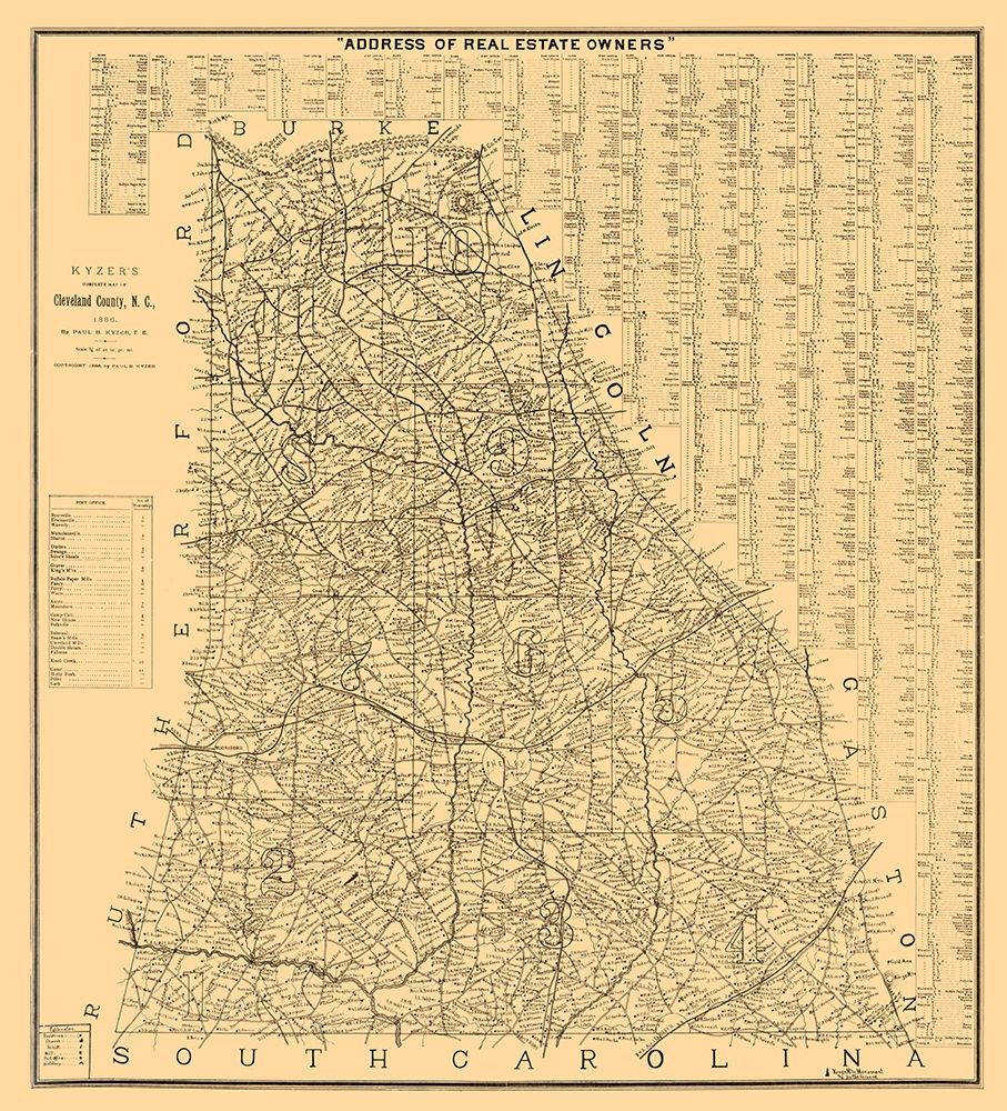 Cleveland County North Carolina - Kyzer 1886