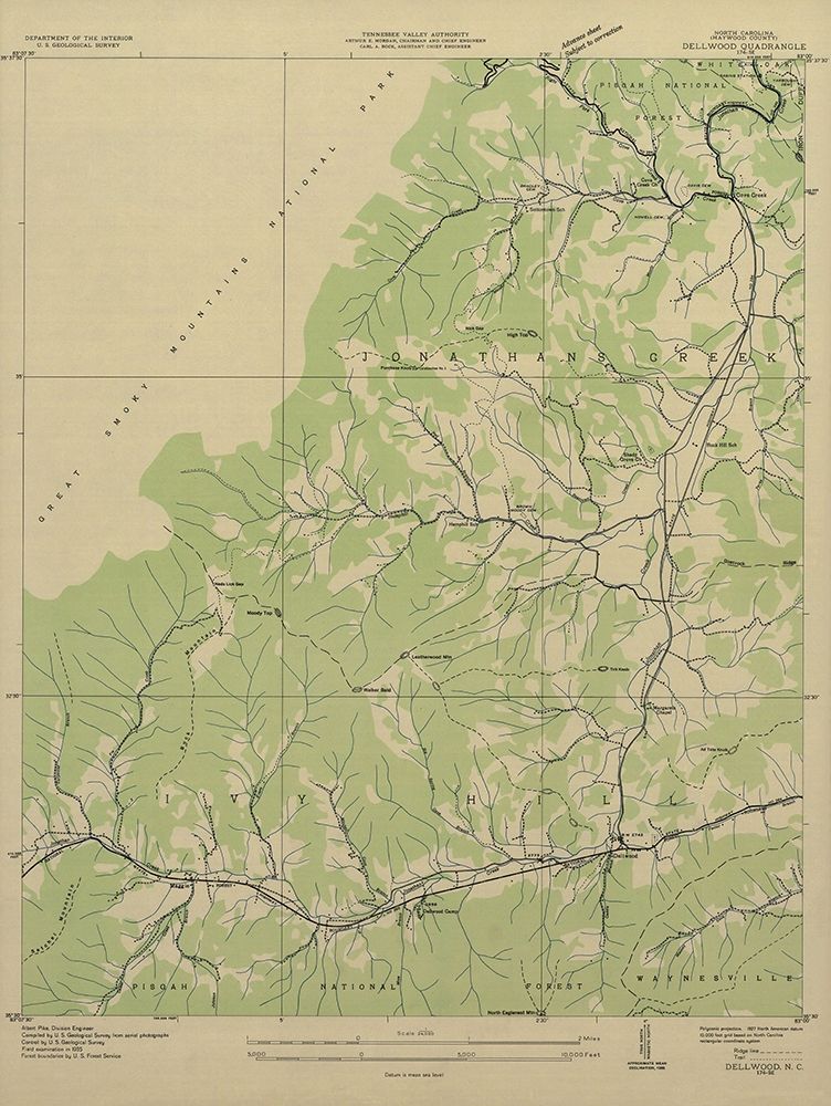 Dellwood North Carolina Quad - USGS 1935