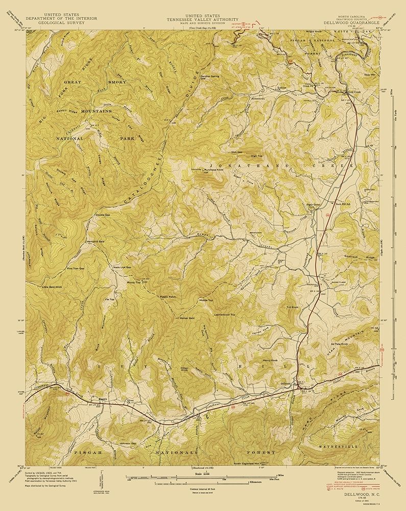 Dellwood North Carolina Quad - USGS 1935