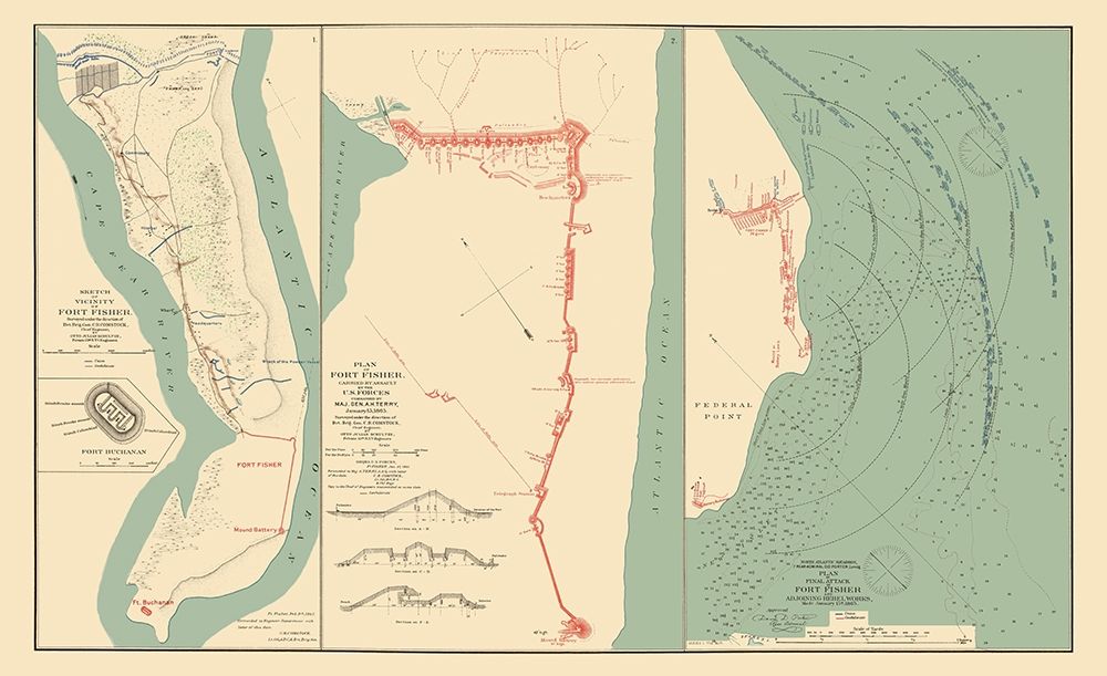 Fort Fisher Battle North Carolina - Comstock 1893