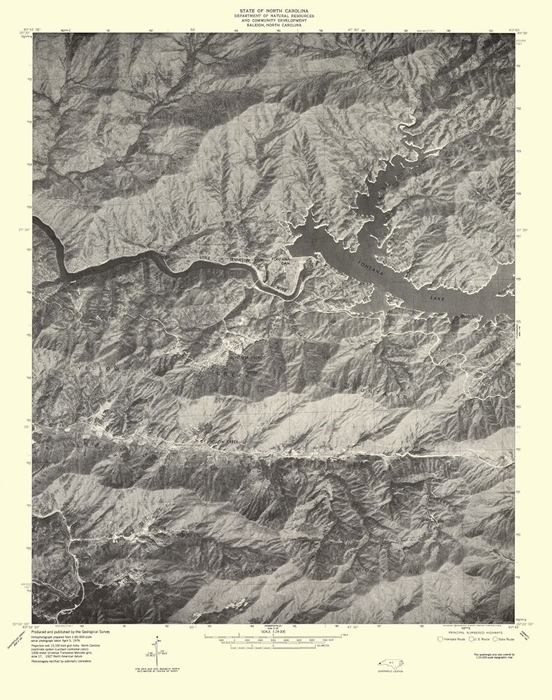 Fontana North Carolina Quad - USGS 1935