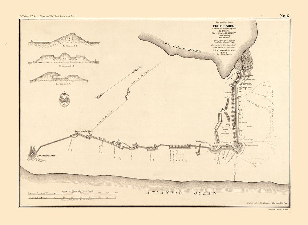 Fort Fisher North Carolina - Comstock 1865