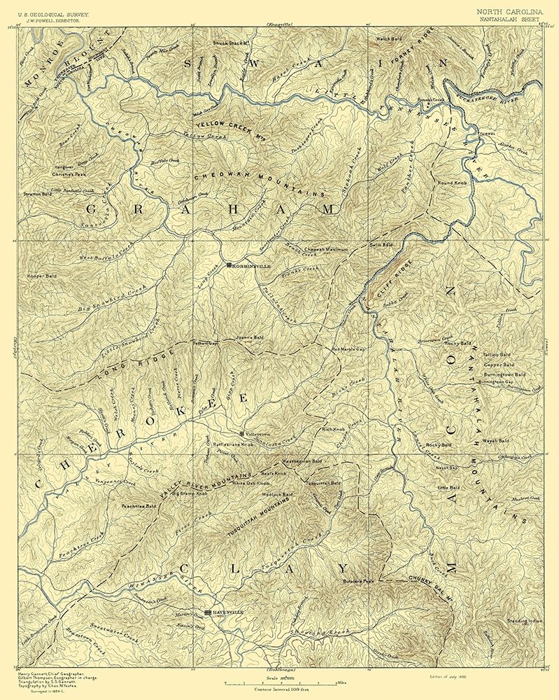 Nantahalah North Carolina Quad - USGS 1892