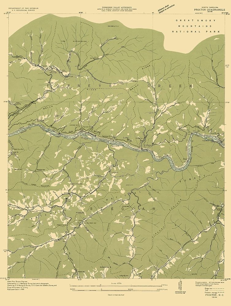 Proctor North Carolina Quad - USGS 1935