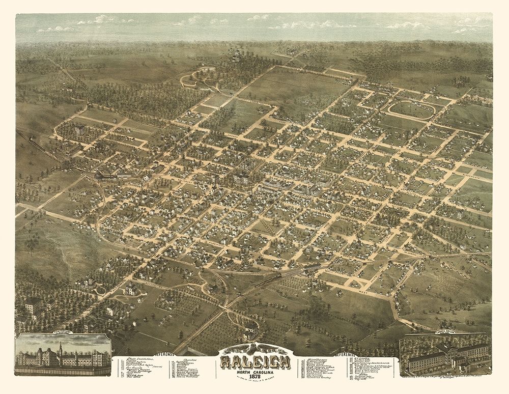 Raleigh North Carolina - Drie 1872