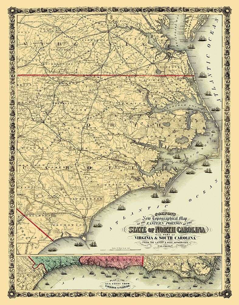 North Carolina, Eastern Portion - Colton 1861