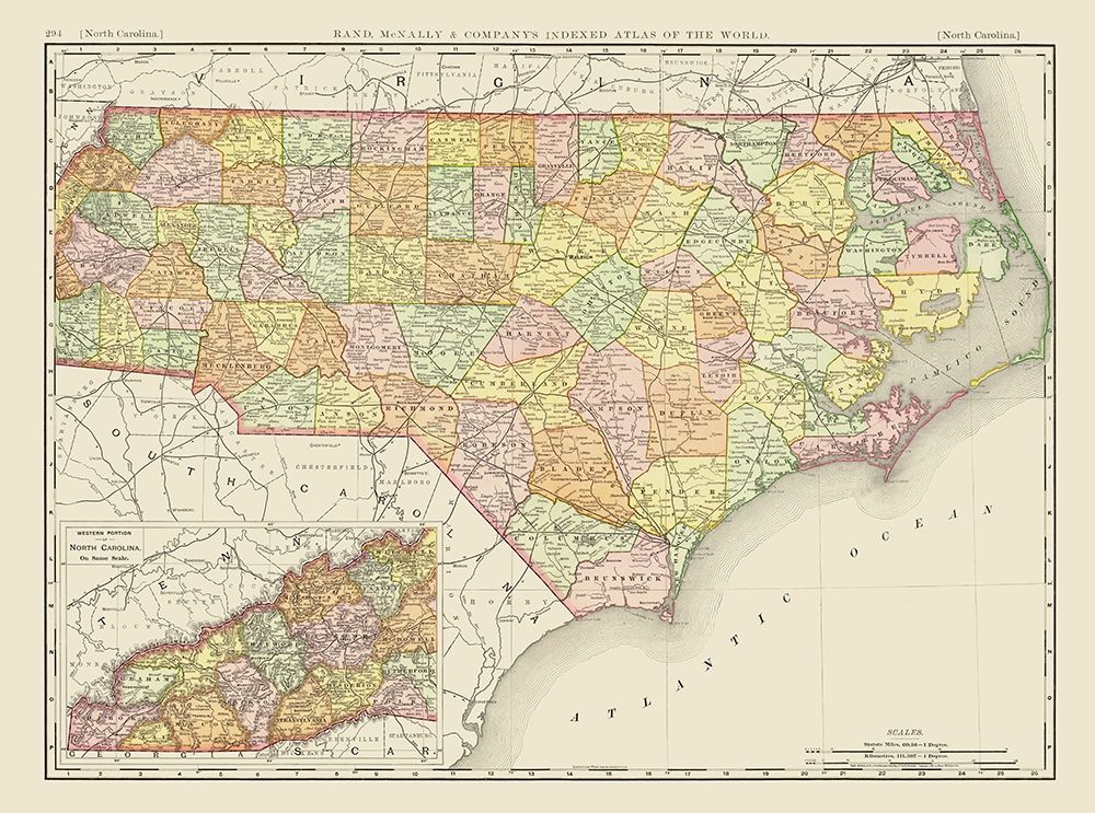 North Carolina - Rand McNally 1897