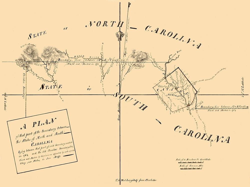 North Carolina South Carolina Boundaries -1777