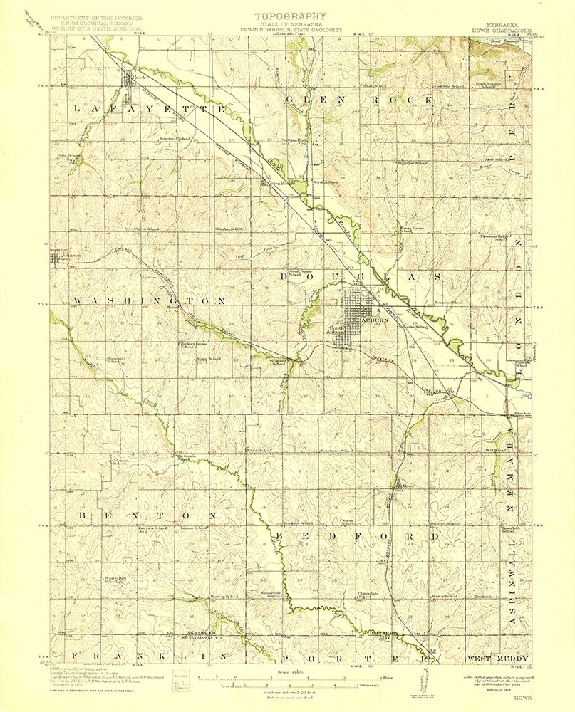 Howe Nebraska Quad - USGS 1915