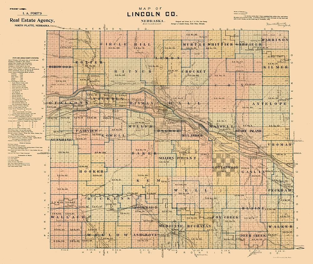 Lincoln County Nebraska - Fort 1894