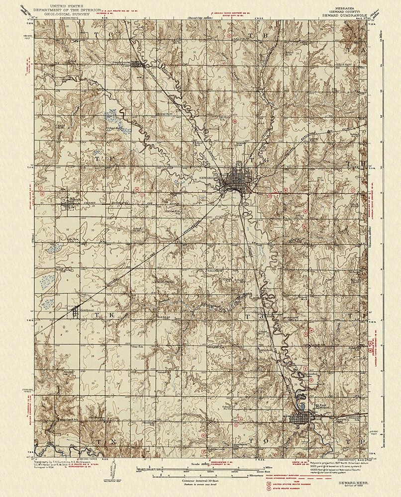 Seward Nebraska Quad - USGS 1939