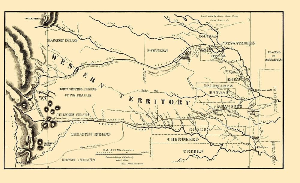Western Territory Indian Lands - Dodge 1835