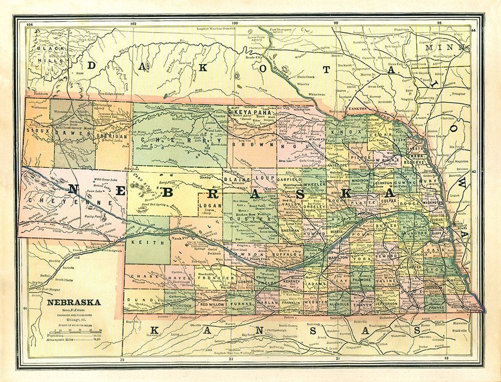 Nebraska - Cram 1886