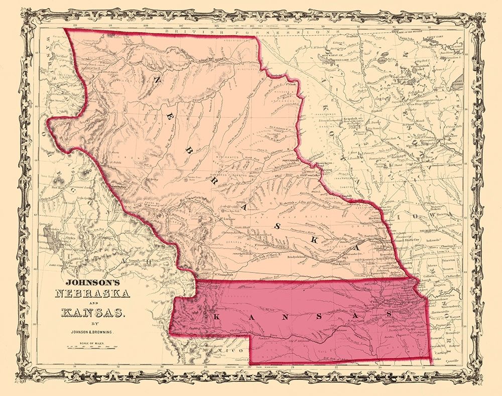 Nebraska, Kansas - Johnson 1860