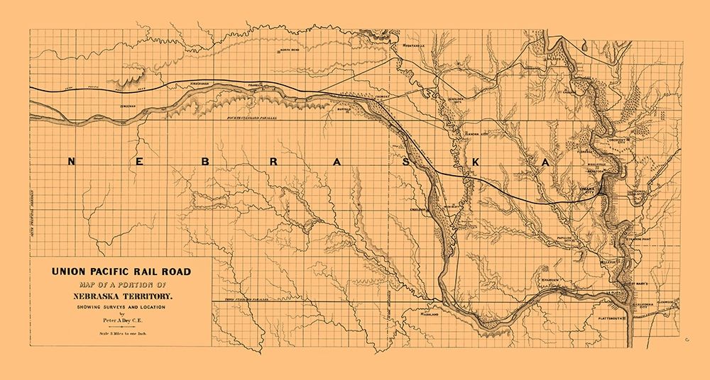 Union Pacific Railroad, Nebraska Territory 1865