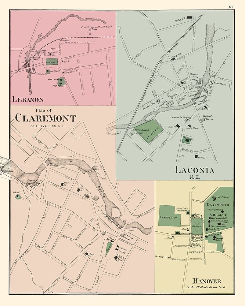 Claremont New Hampshire - Hitchcock 1877