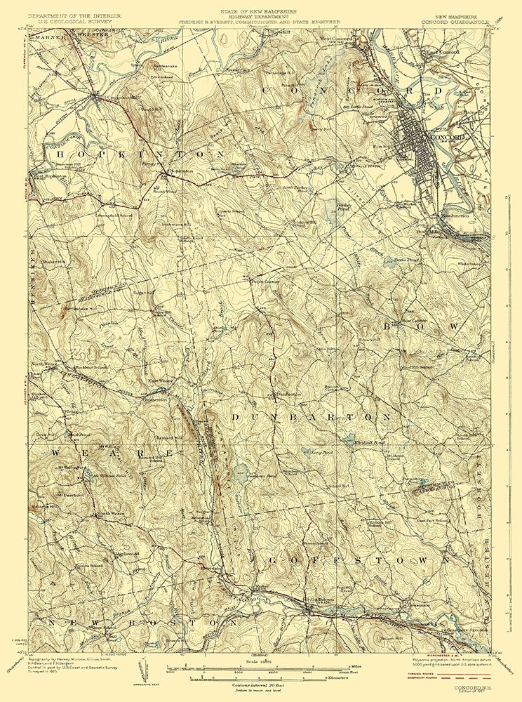 Concord New Hampshire Quad - USGS 1927