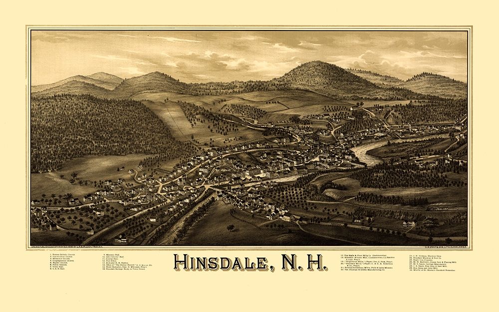 Hinsdale New Hampshire - Burleigh 1886