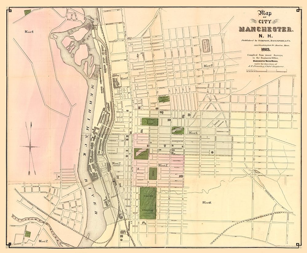 Manchester New Hampshire - Davenport 1873