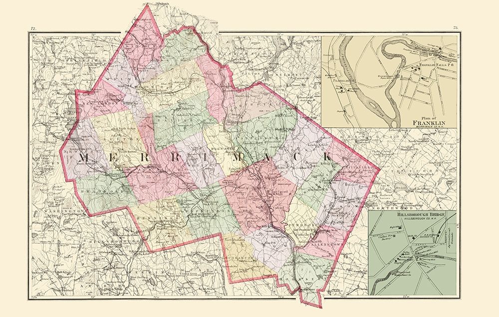 Merrimack New Hampshire - Walling 1877