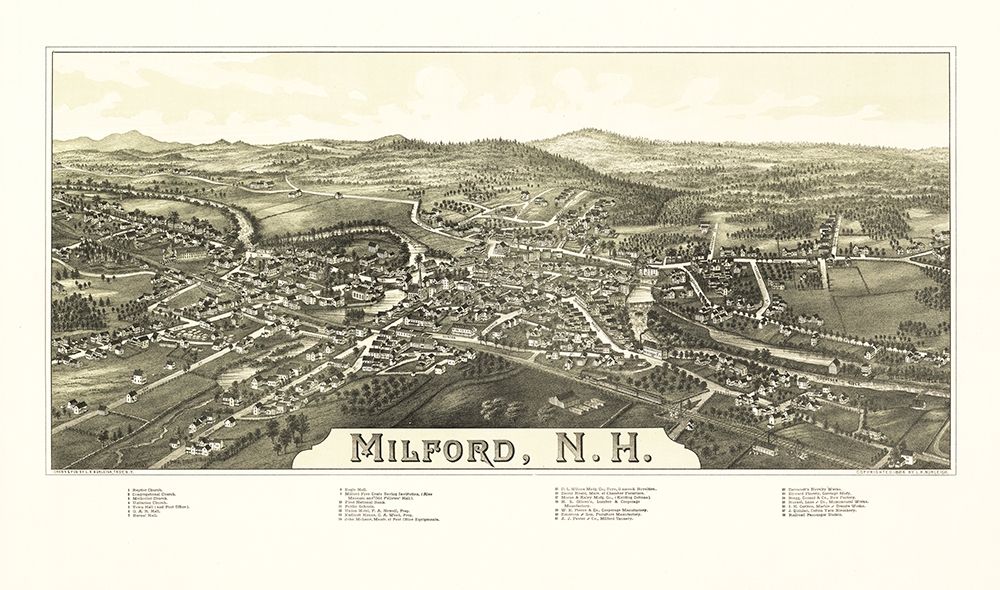 Milford New Hampshire - Burleigh 1886