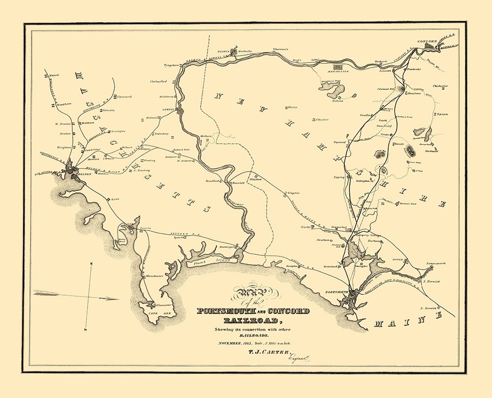 Portsmouth and Concord Railroad - Carter 1845