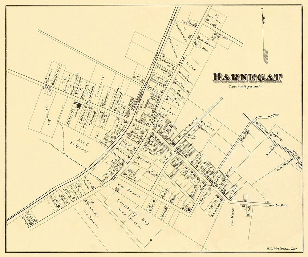 Barnegat New Jersey Landowner - Woolman 1878