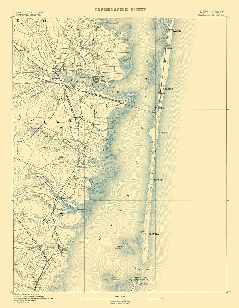 Barnegat New Jersey Sheet - USGS 1884
