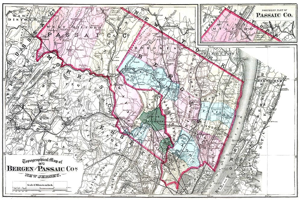 Bergen  Passaic New Jersey - Beers 1872