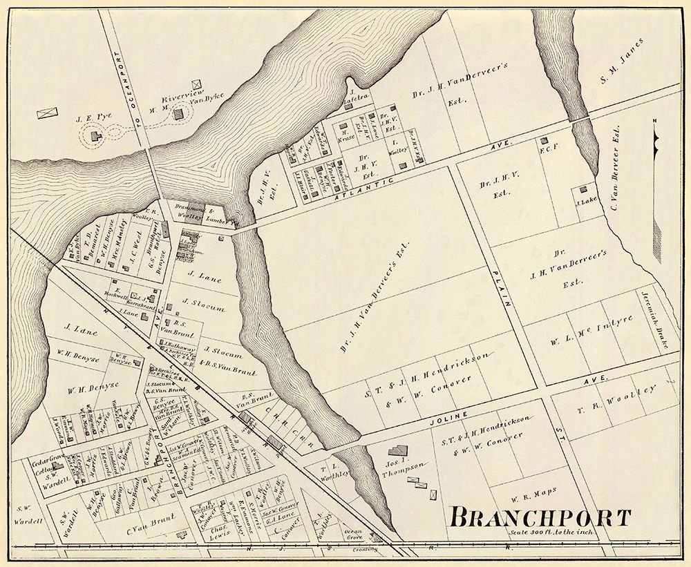 Branchport New Jersey Landowner - Woolman 1878