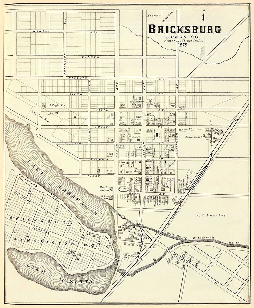 Bricksburg New Jersey Landowner - Woolman 1878