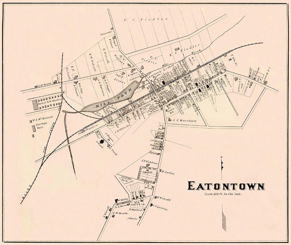 Eatontown New Jersey Landowner - Woolman 1878