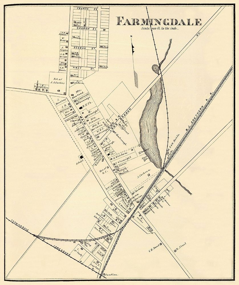 Farmingdale New Jersey Landowner - Woolman 1878