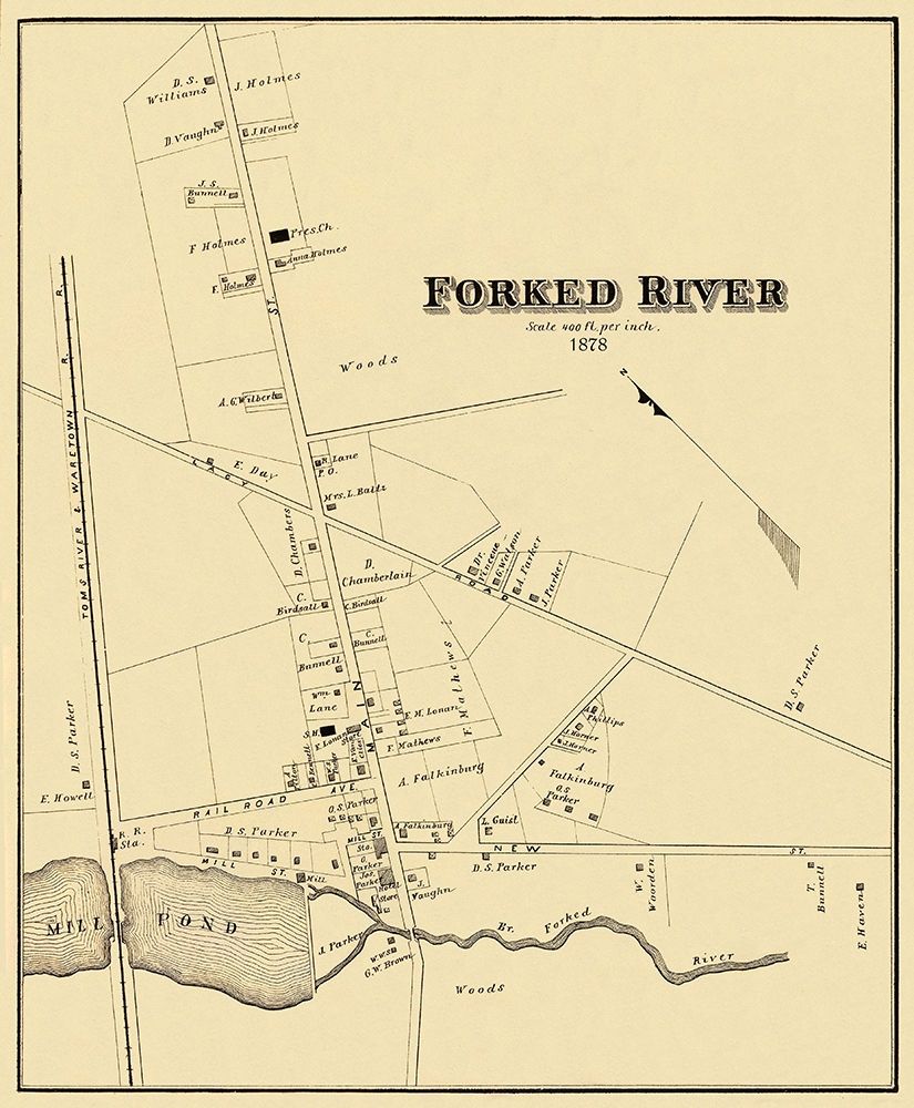 Forked River New Jersey Landowner - Woolman 1878