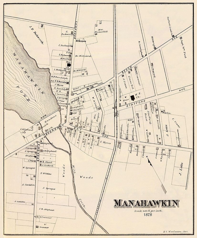 Manahawkin New Jersey Landowner - Woolman 1878