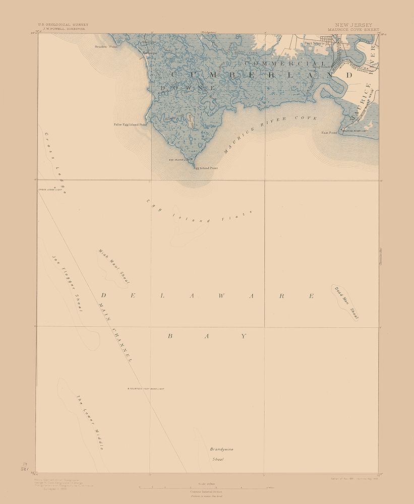 Maurice Cove New Jersey Sheet - USGS 1891