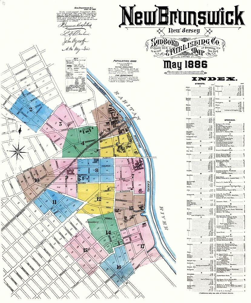 New Brunswick New Jersey - Sanborn 1886