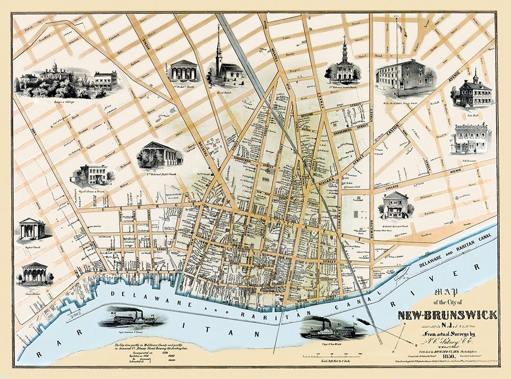 New Brunswick New Jersey Landowner - Clark 1850