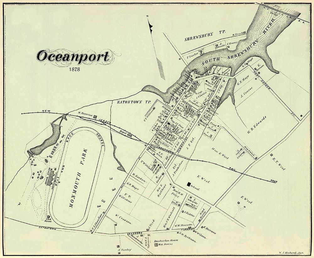 Oceanport New Jersey Landowner - Hubard 1878
