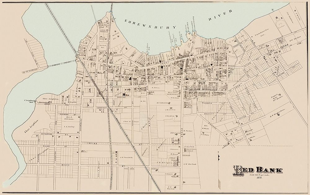 Red Bank New Jersey Landowner - Woolman 1878