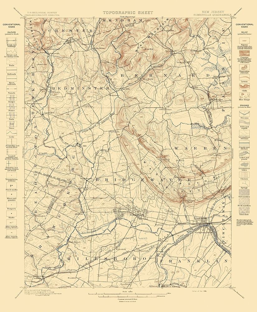 Somerville New Jersey Quad - USGS 1898
