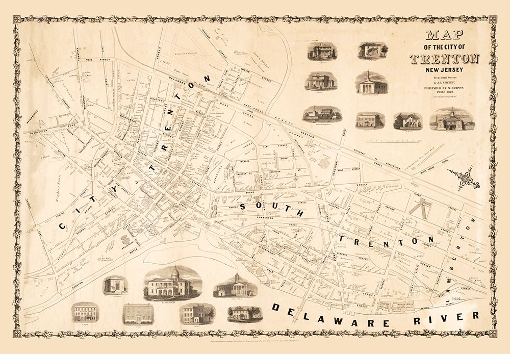 Trenton New Jersey - Dripps 1849