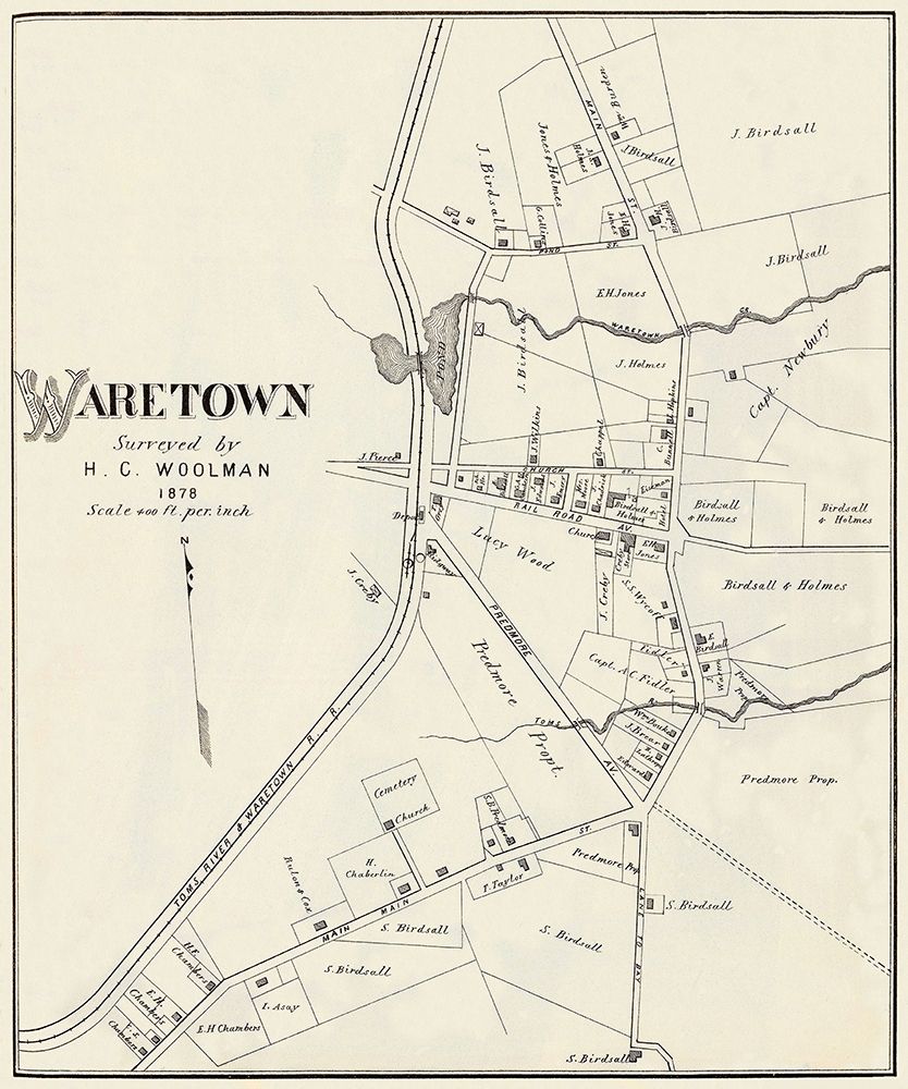 Waretown New Jersey Landowner - Woolman 1878